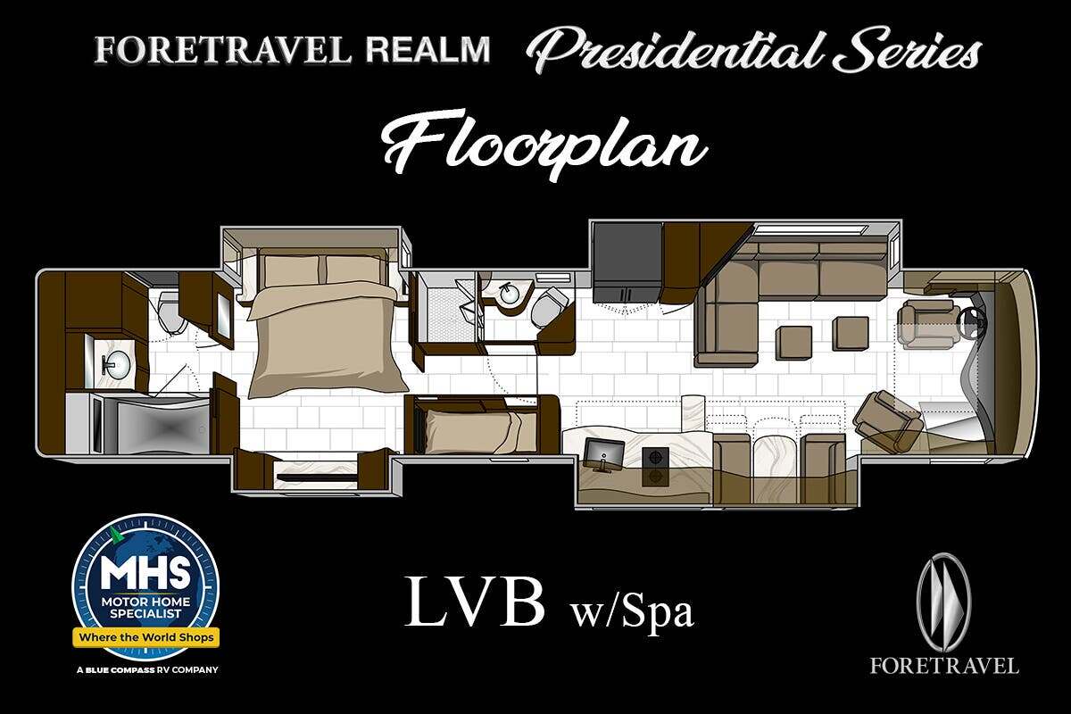 2027 Foretravel Realm Presidential Luxury Villa Bunk (LVB) W/ Spa in alvarado TX