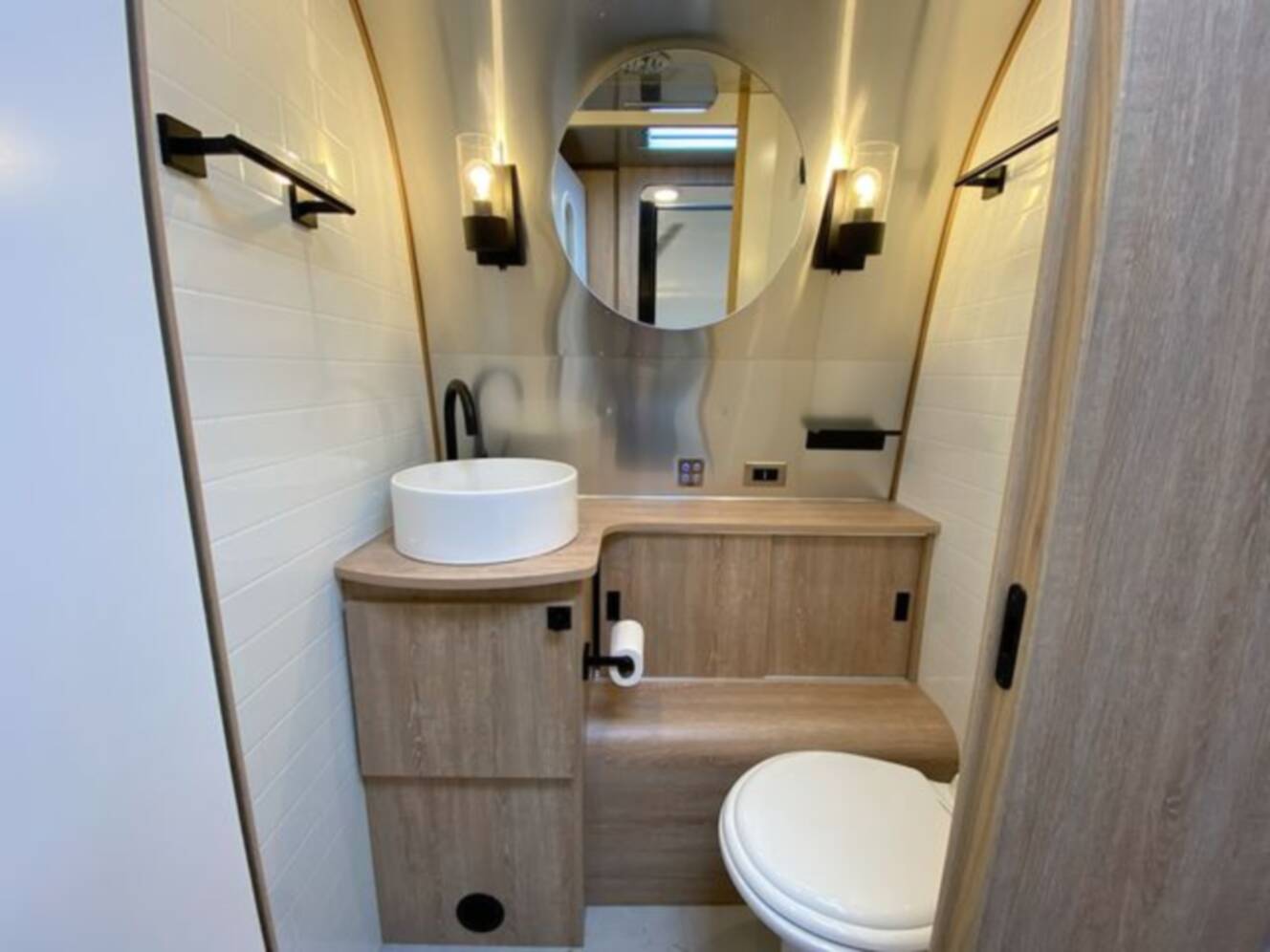 A photo of this 2024 Airstream Pottery Barn 28RBQ