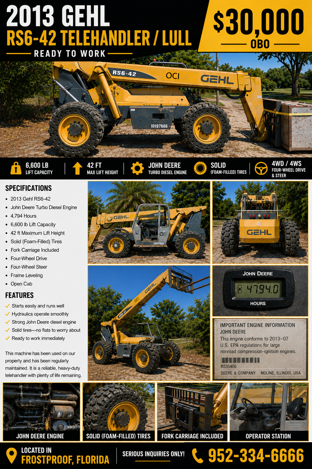 2013 GEHL RS6-42 in Lake Wales, FL
