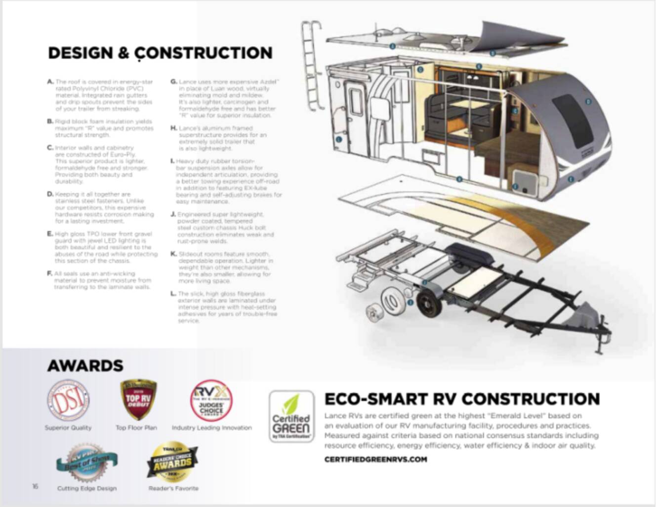 A photo of this 2021 Lance 1685 TRAVEL TRAILER