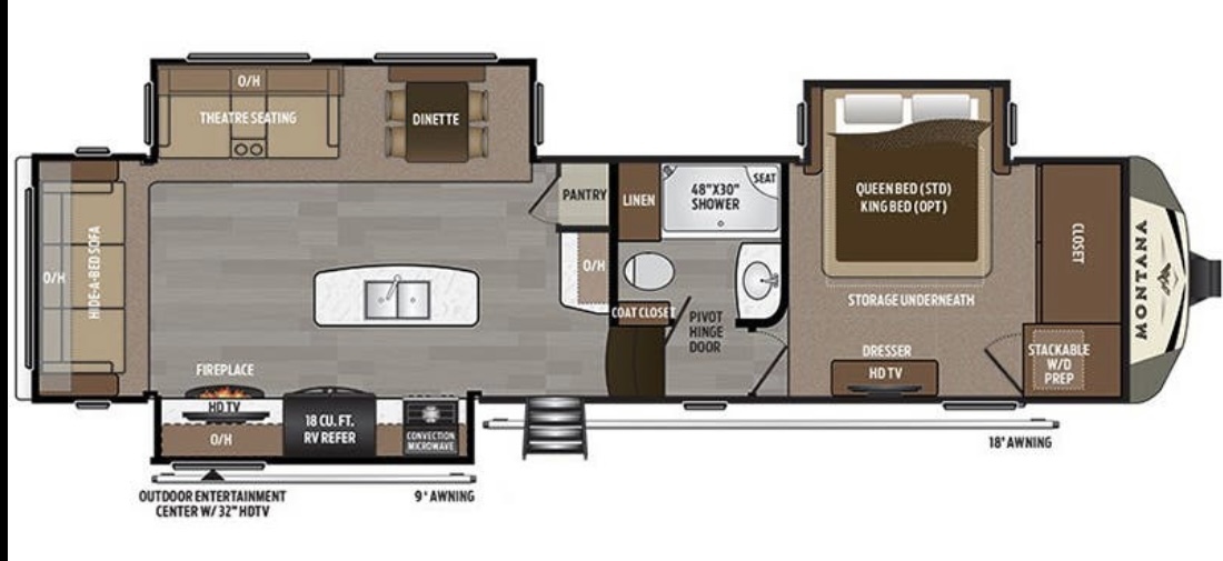2018 Keystone MONTANA 3160RL in stockbridge MI