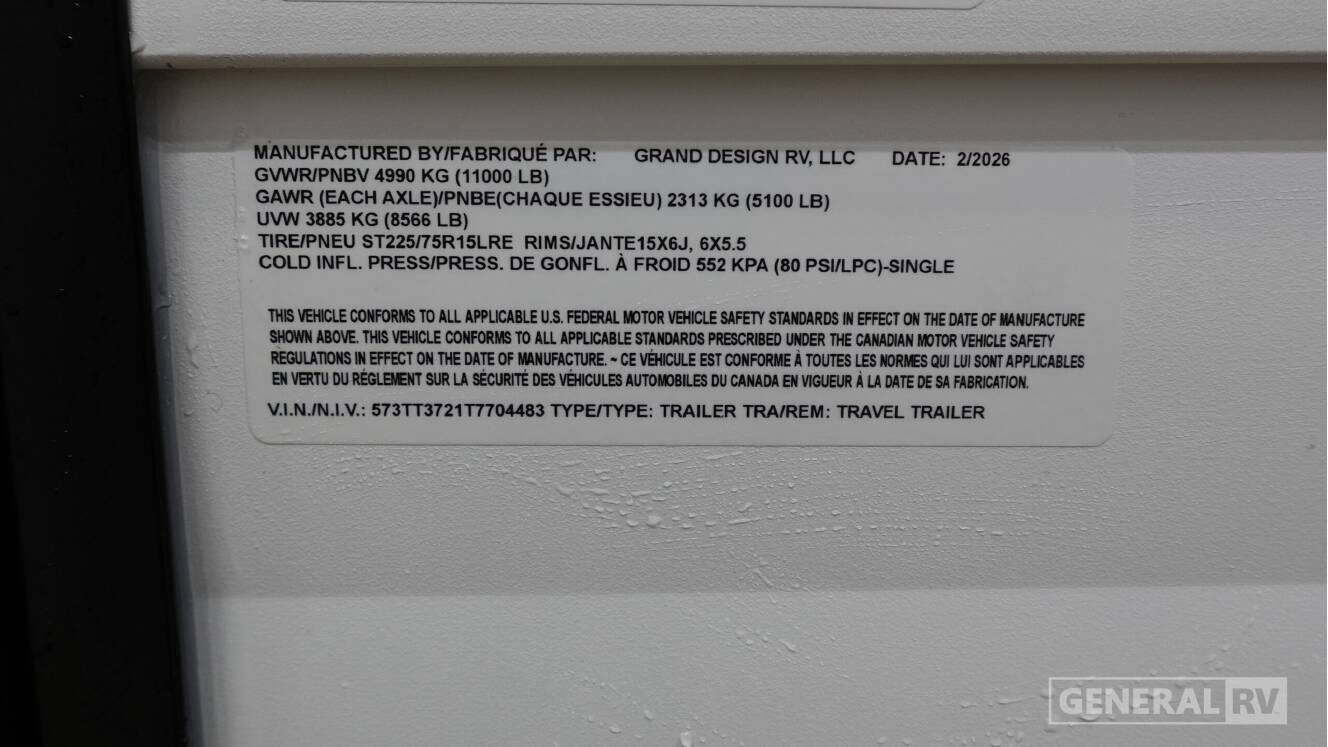A photo of this 2026 Grand Design TRANSCEND 325BHT