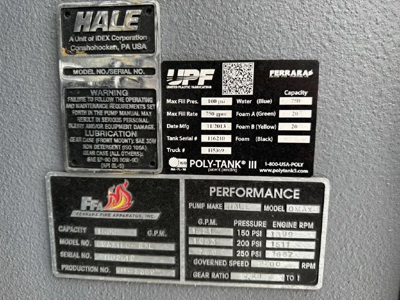 2013 FERRARA HEAVY RESCUE PUMPER INFERNO