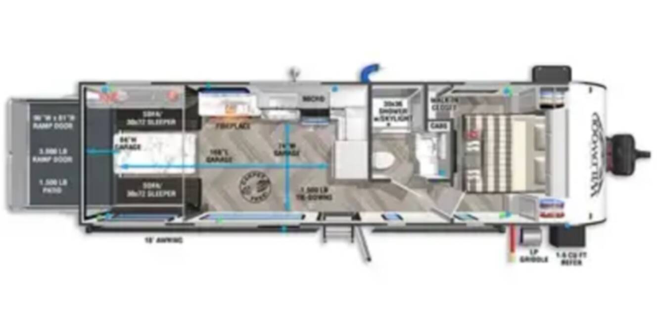 A photo of this 2022 Forest River Rv WILDWOOD FSX PLATINUM 270RTKX