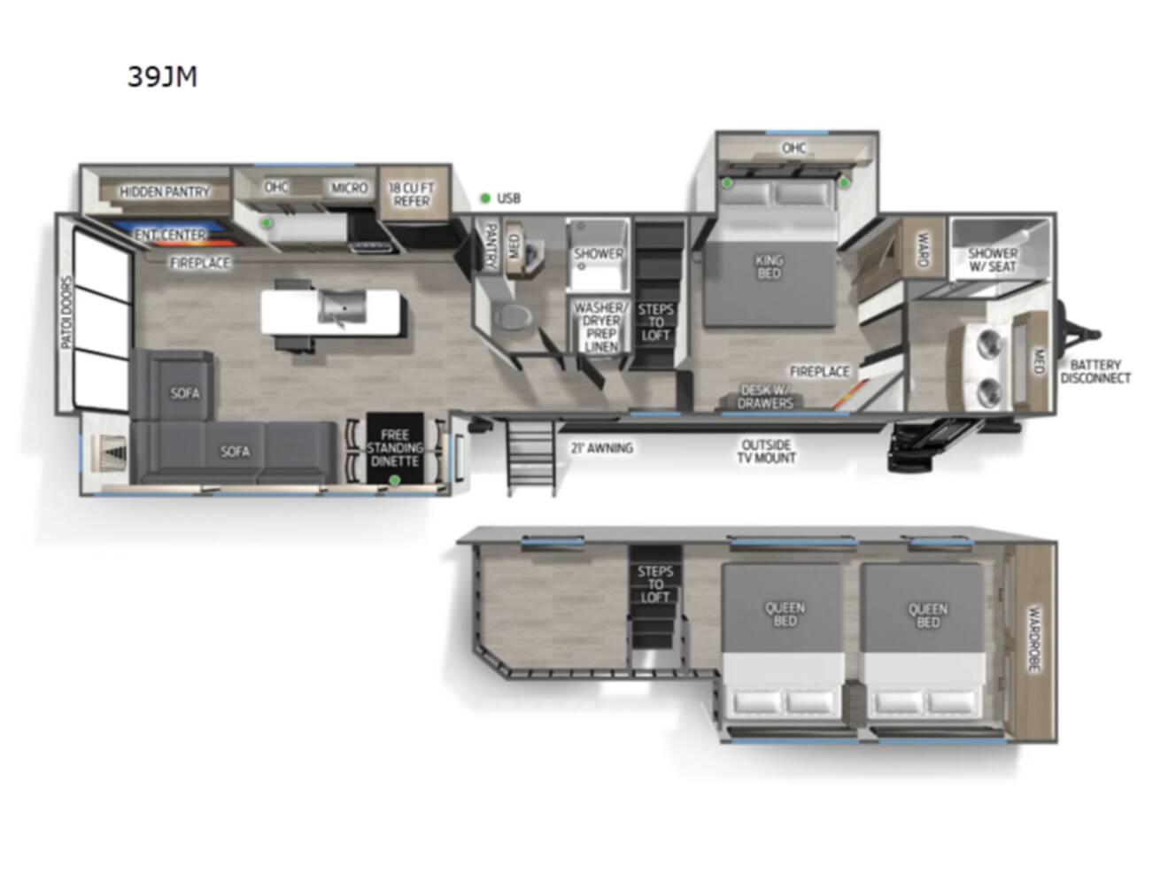 A photo of this 2027 Forest River Rv Cherokee Timberwolf 39JM