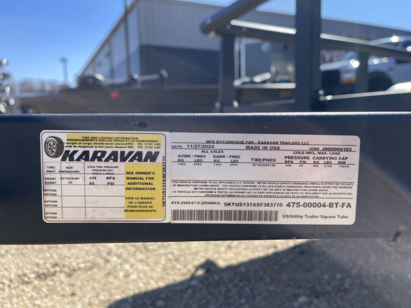 A photo of this 2025 Karavan 5.5 x 9ft. Steel utility Trailer