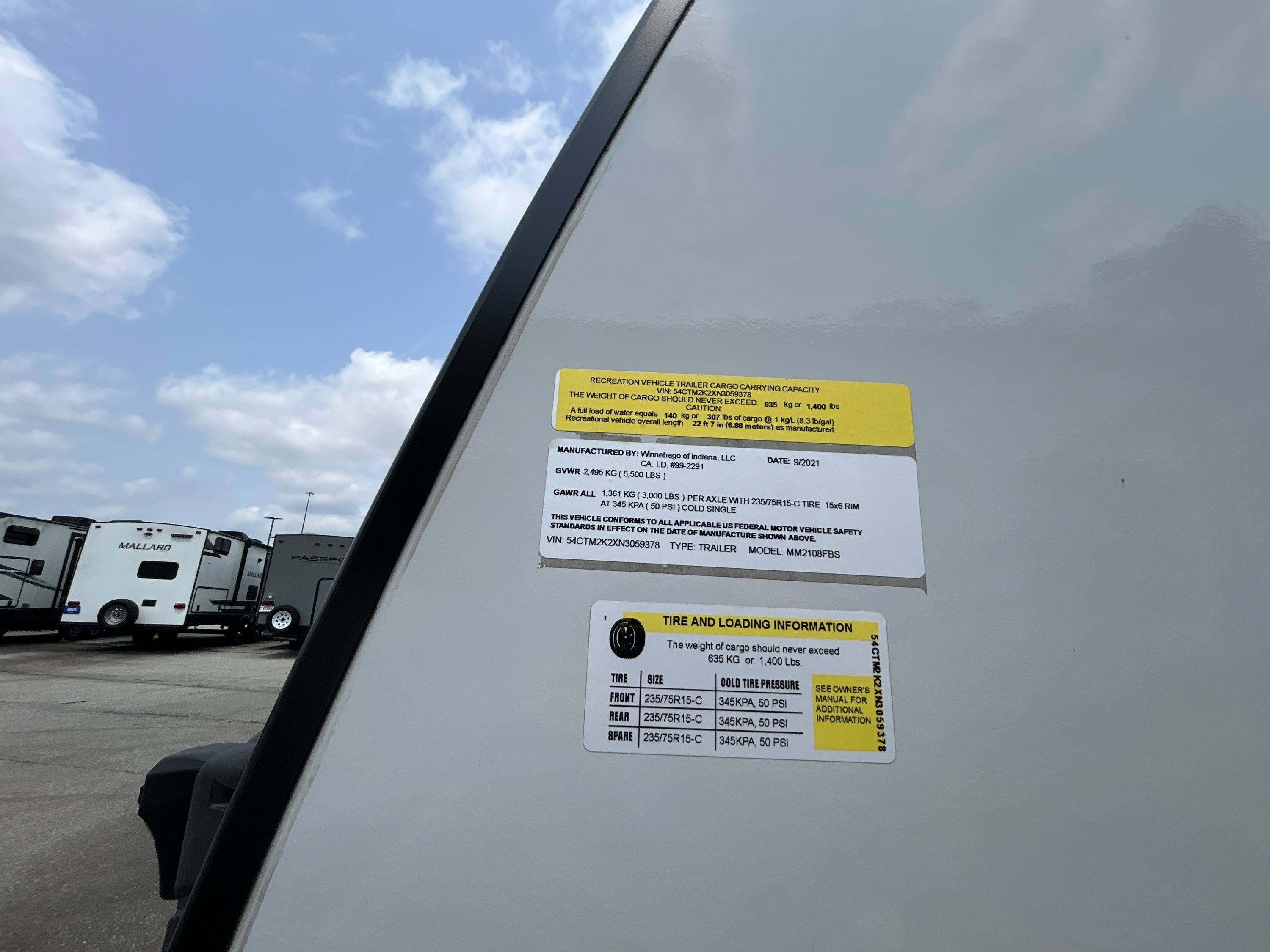 2022 Winnebago MICRO MINNIE 2108FBS in greenfield IN