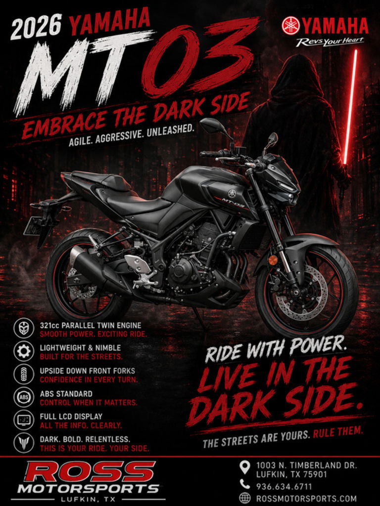 2026 Yamaha MT-03 03 in Lufkin, TX