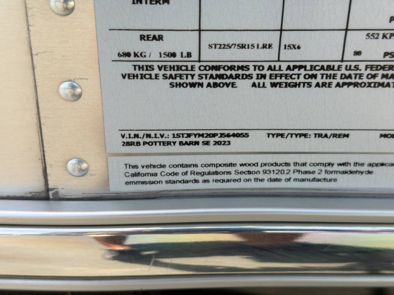 A photo of this 2023 Airstream Pottery Barn® 28RB Queen