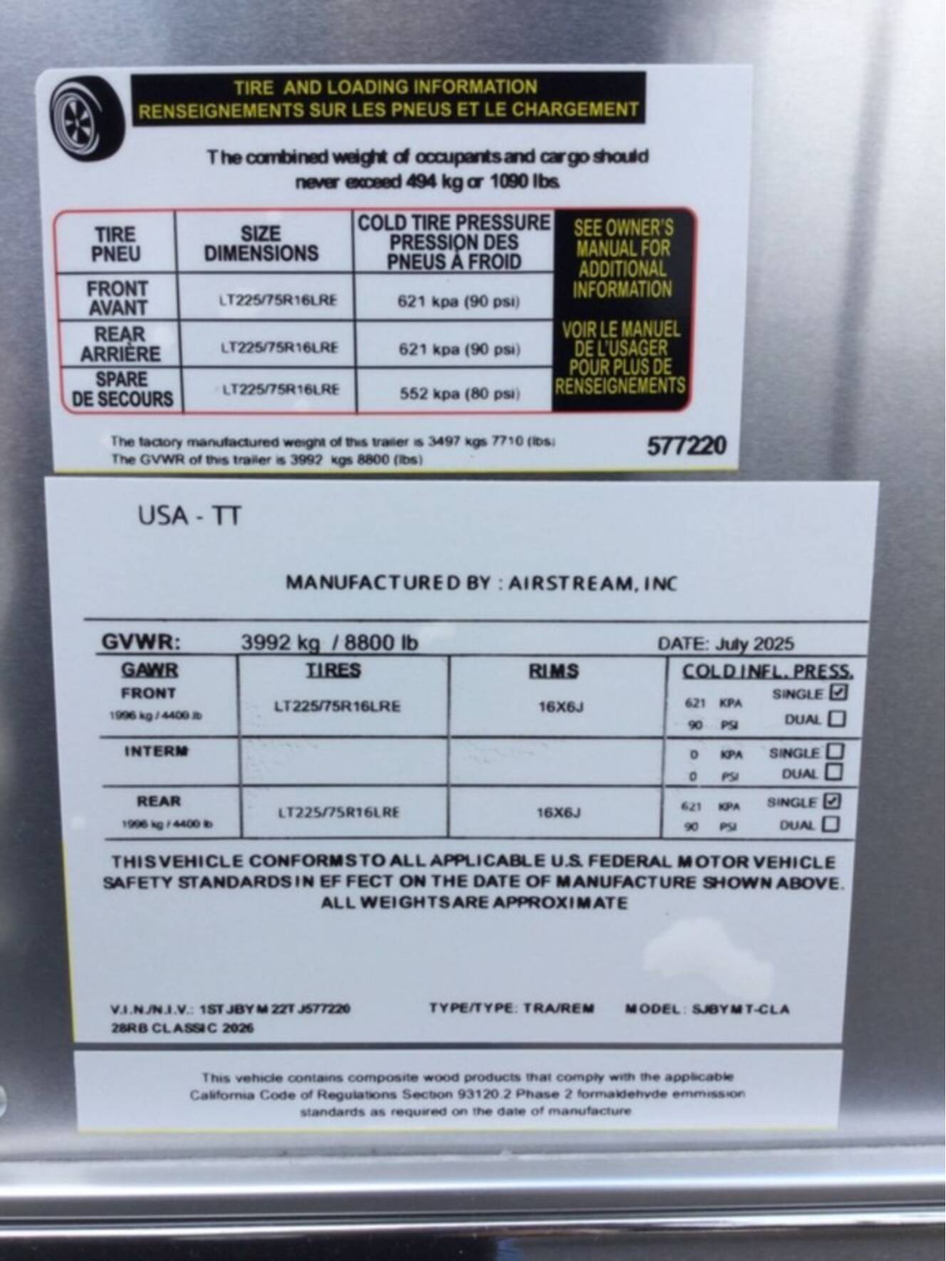 A photo of this 2026 Airstream Classic 28RB