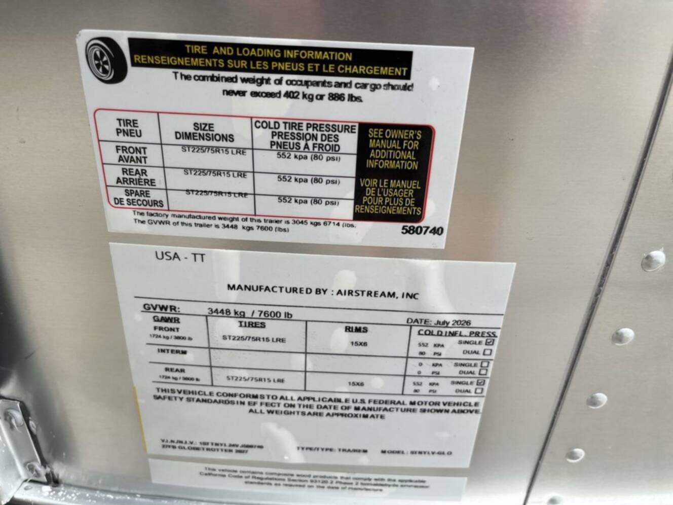 A photo of this 2027 Airstream Globetrotter 27FB