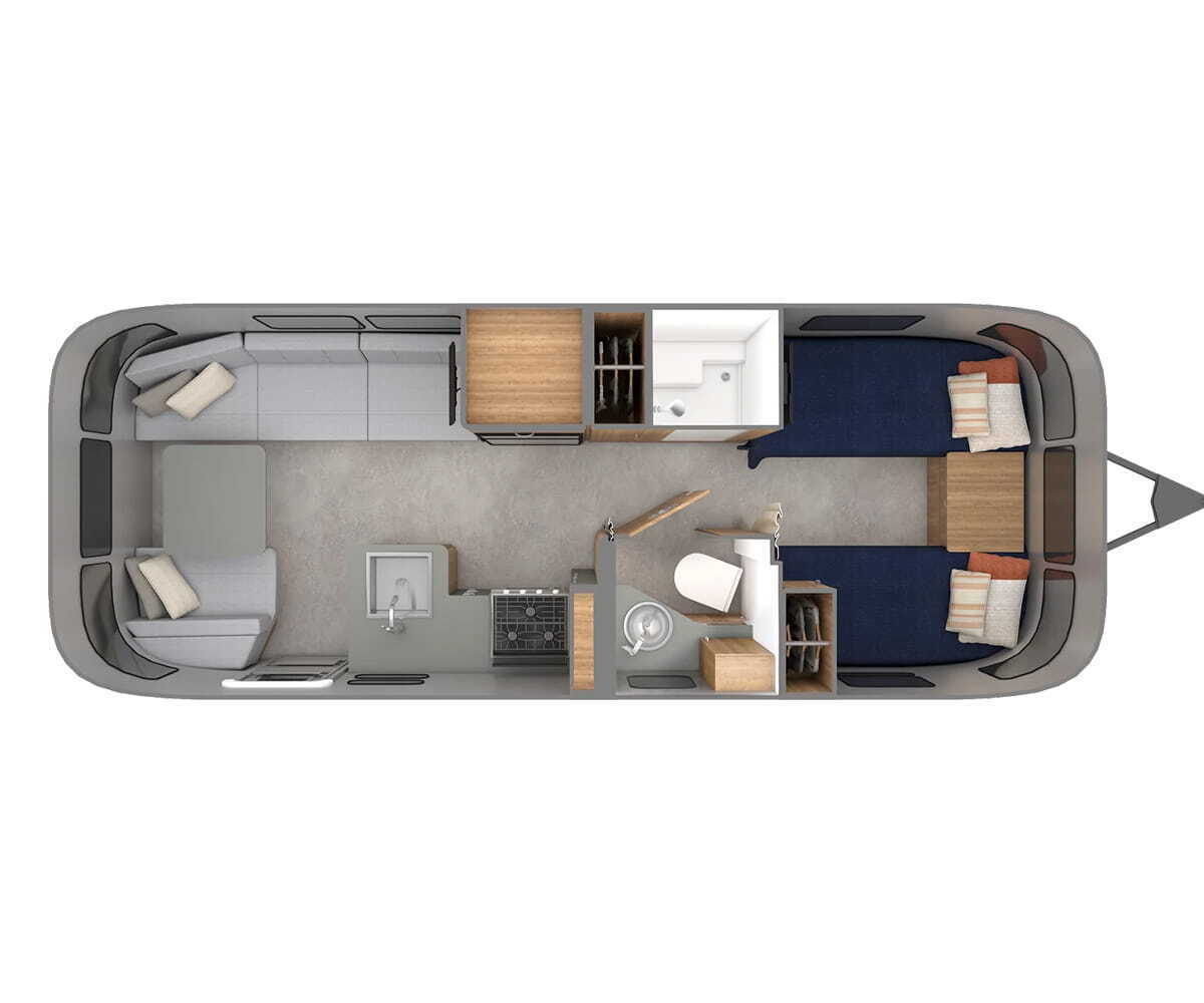 A photo of this 2027 Airstream Trade Wind 25FB Twin