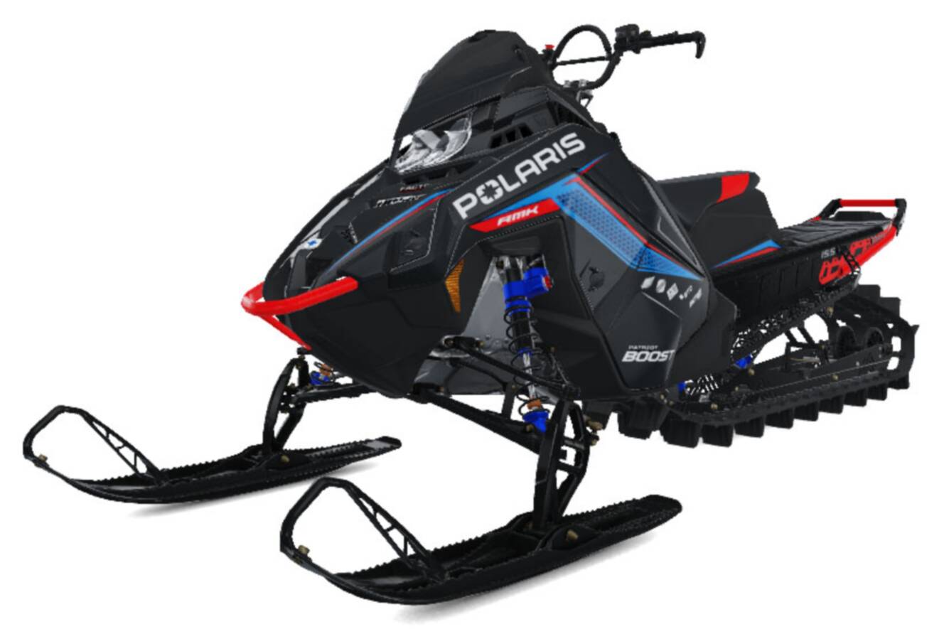 A photo of this 2027 Polaris Patriot Boost RMK Factory Edition 155 Indy Red 325 SC