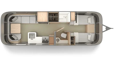 A photo of this 2022 Airstream GLOBETROTTER 27FB TWIN