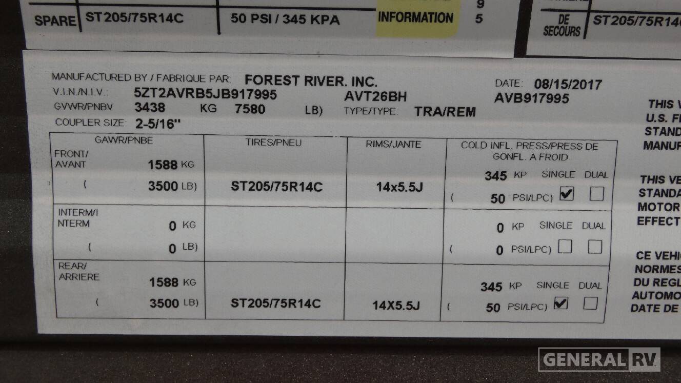 A photo of this 2018 Prime Time Rv AVENGER 26BH