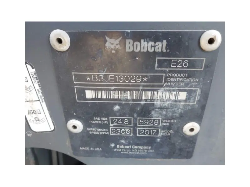 2017 BOBCAT E26