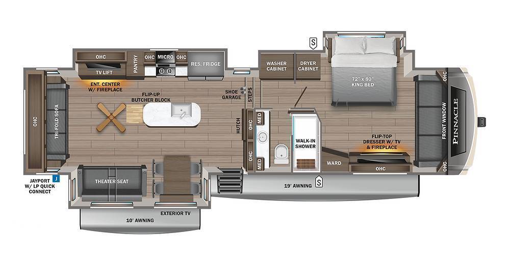 A photo of this 2023 Jayco Pinnacle 36SSWS