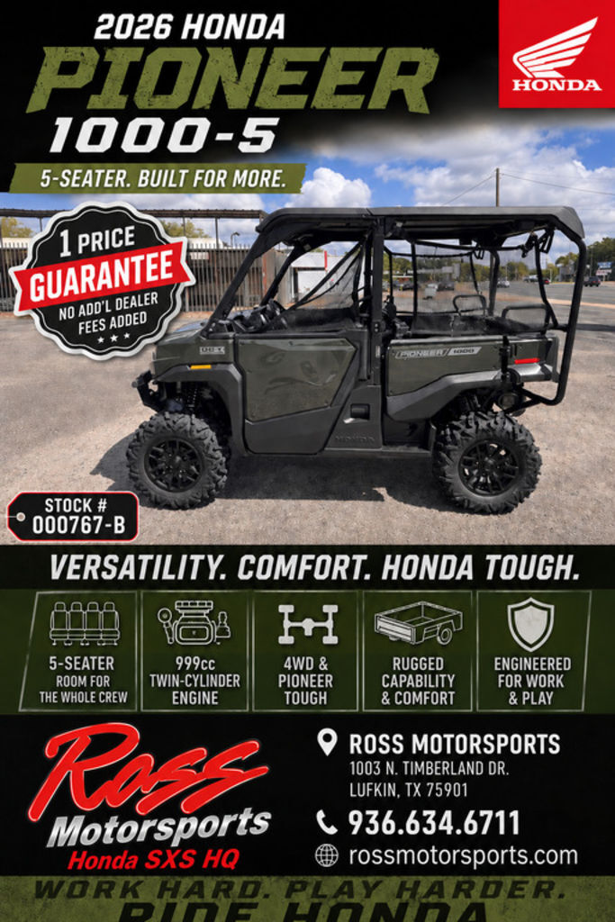 2026 Honda® Pioneer 1000-5 Deluxe in lufkin TX