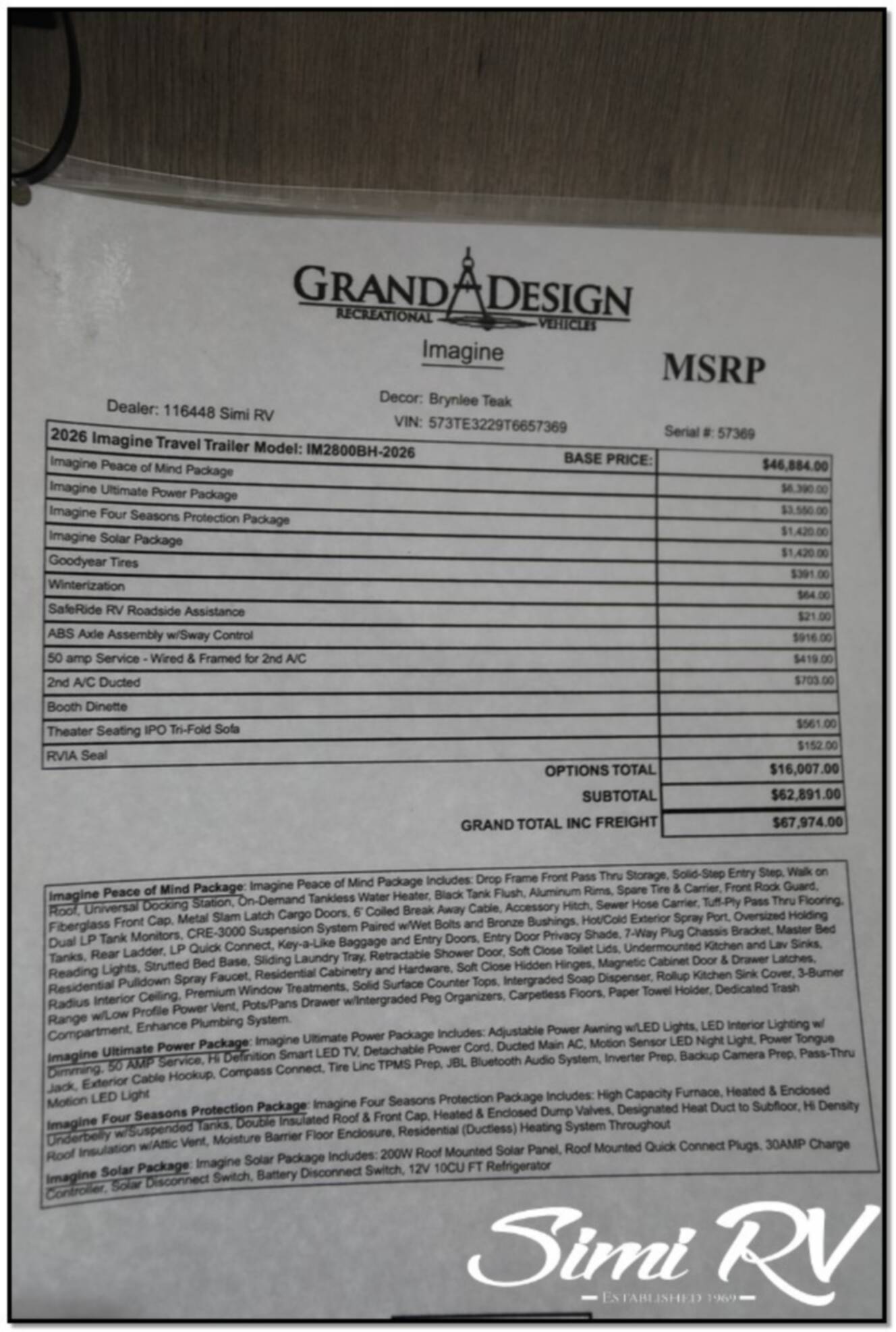 A photo of this 2026 Grand Design Imagine 2800BH