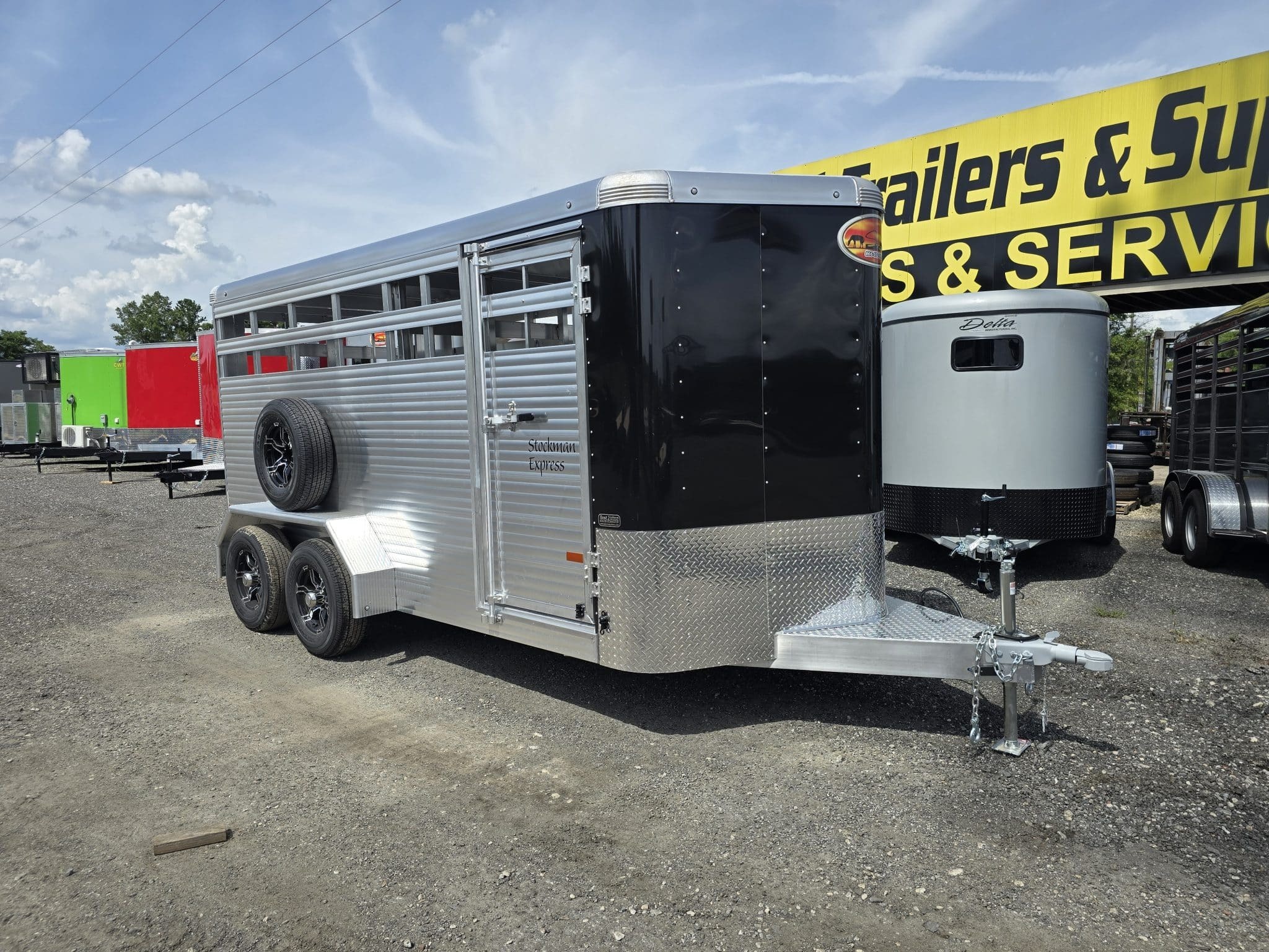 2026 Sundowner 7x16 Stockman Express Aluminum Livestock Bumper Pull Tr in Byron, GA