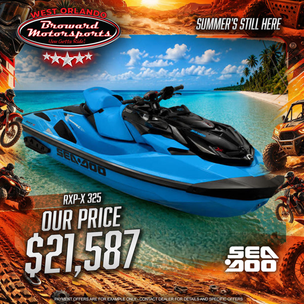 2026 Sea-Doo RXP-X 325 Tech, BRP Premium A, iBR Gulfstream Blue P X 325 in Oakland, FL