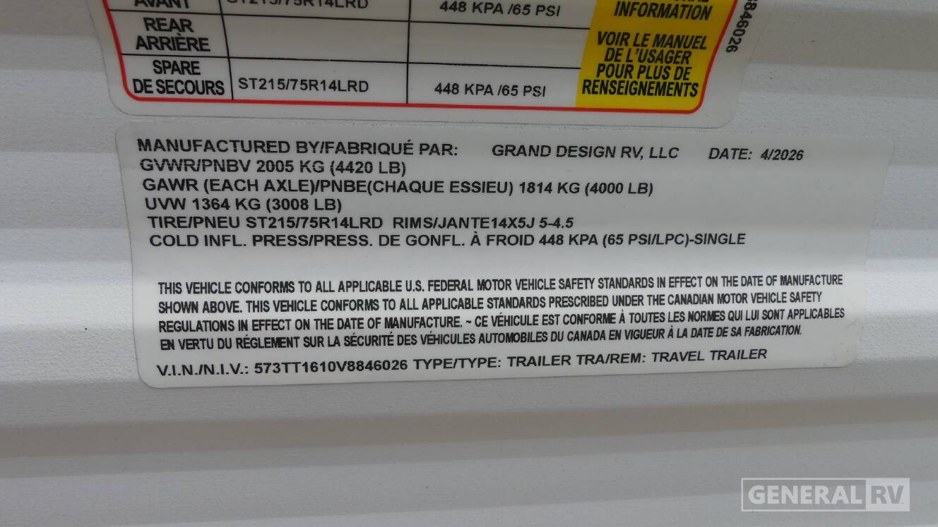 A photo of this 2027 Grand Design Transcend Lite 121RBL