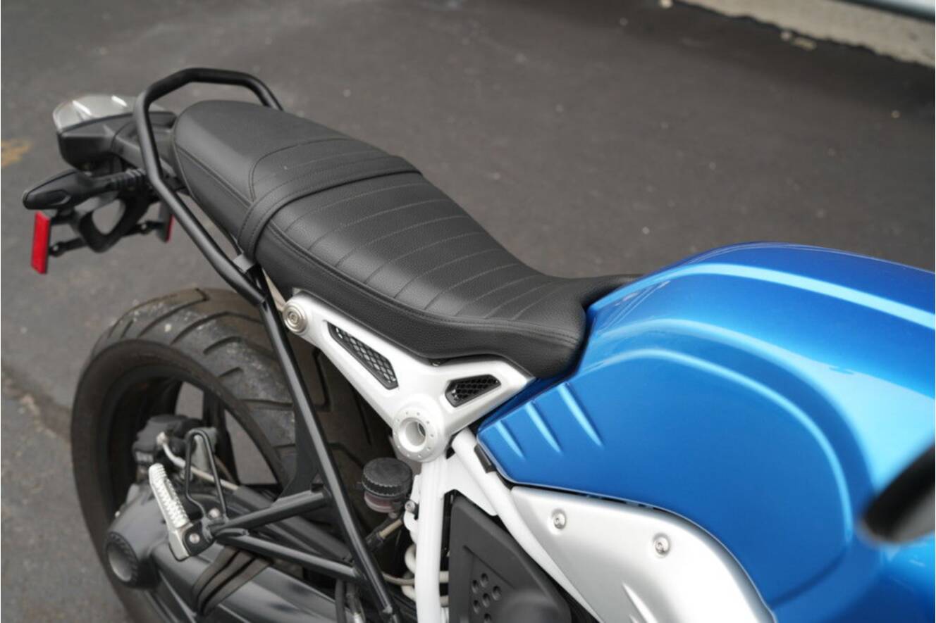 A photo of this 2021 BMW R nineT Scrambler 719 Cosmic Blue Metallic/Light White