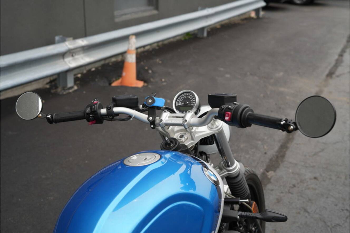 A photo of this 2021 BMW R nineT Scrambler 719 Cosmic Blue Metallic/Light White