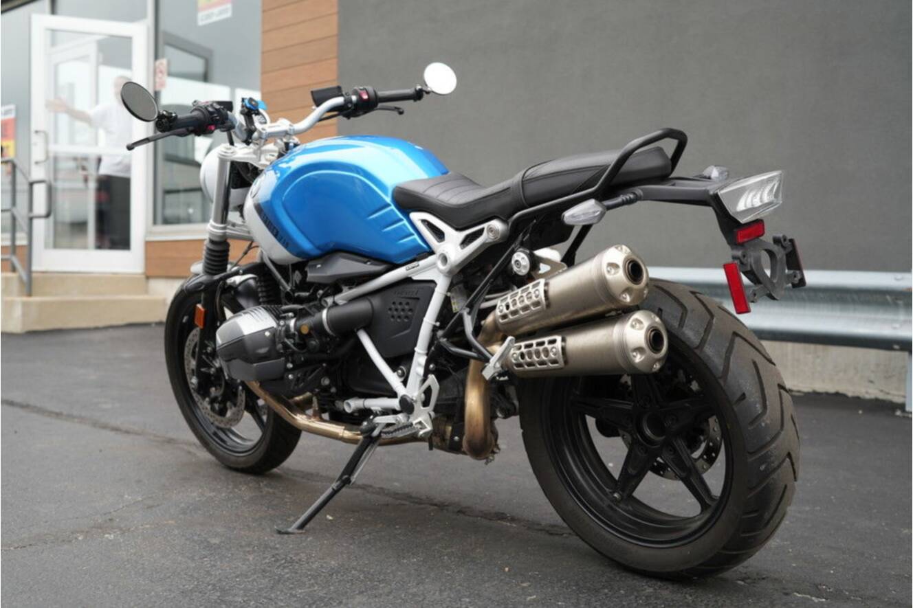 A photo of this 2021 BMW R nineT Scrambler 719 Cosmic Blue Metallic/Light White