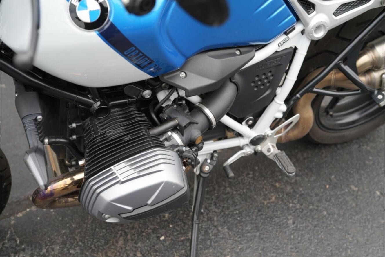 A photo of this 2021 BMW R nineT Scrambler 719 Cosmic Blue Metallic/Light White