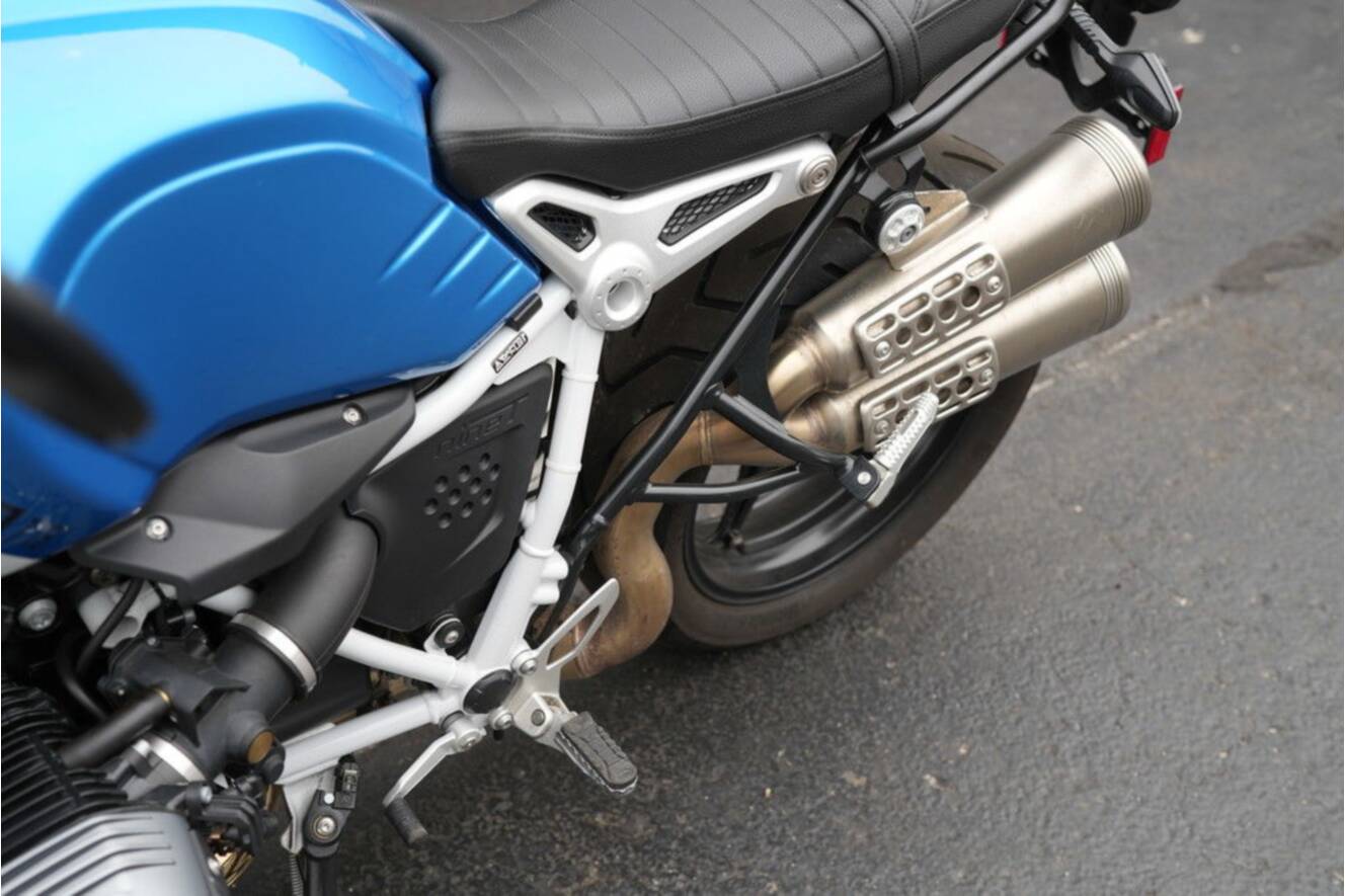 A photo of this 2021 BMW R nineT Scrambler 719 Cosmic Blue Metallic/Light White