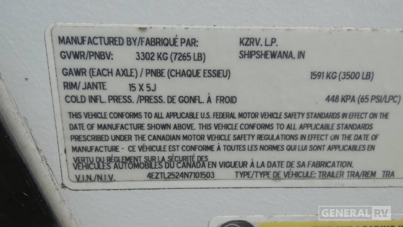 A photo of this 2022 Kz CONNECT 241RLK