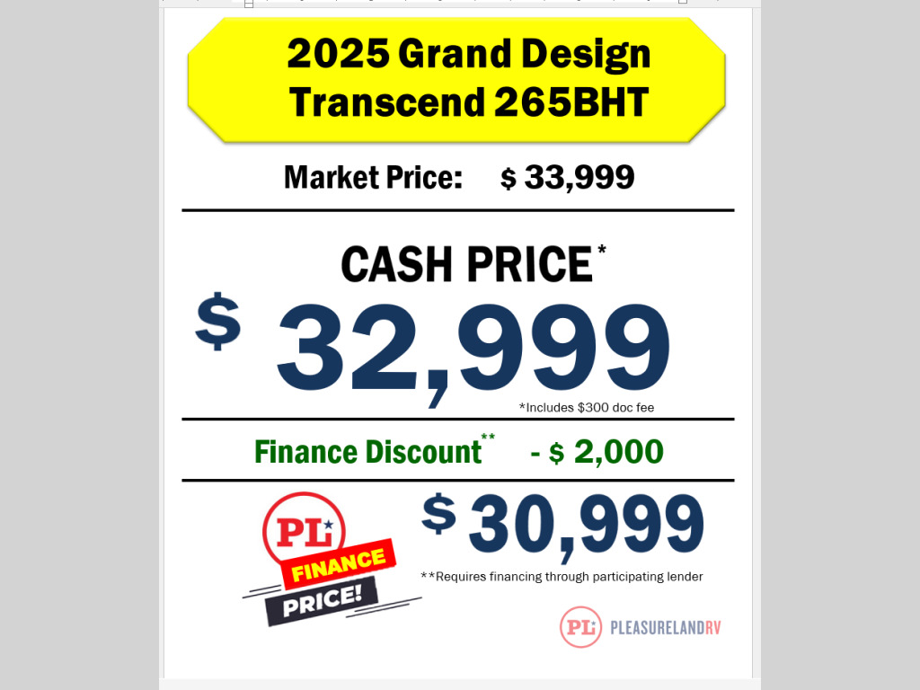 2025 Grand Design Transcend 265BHT in sioux falls SD
