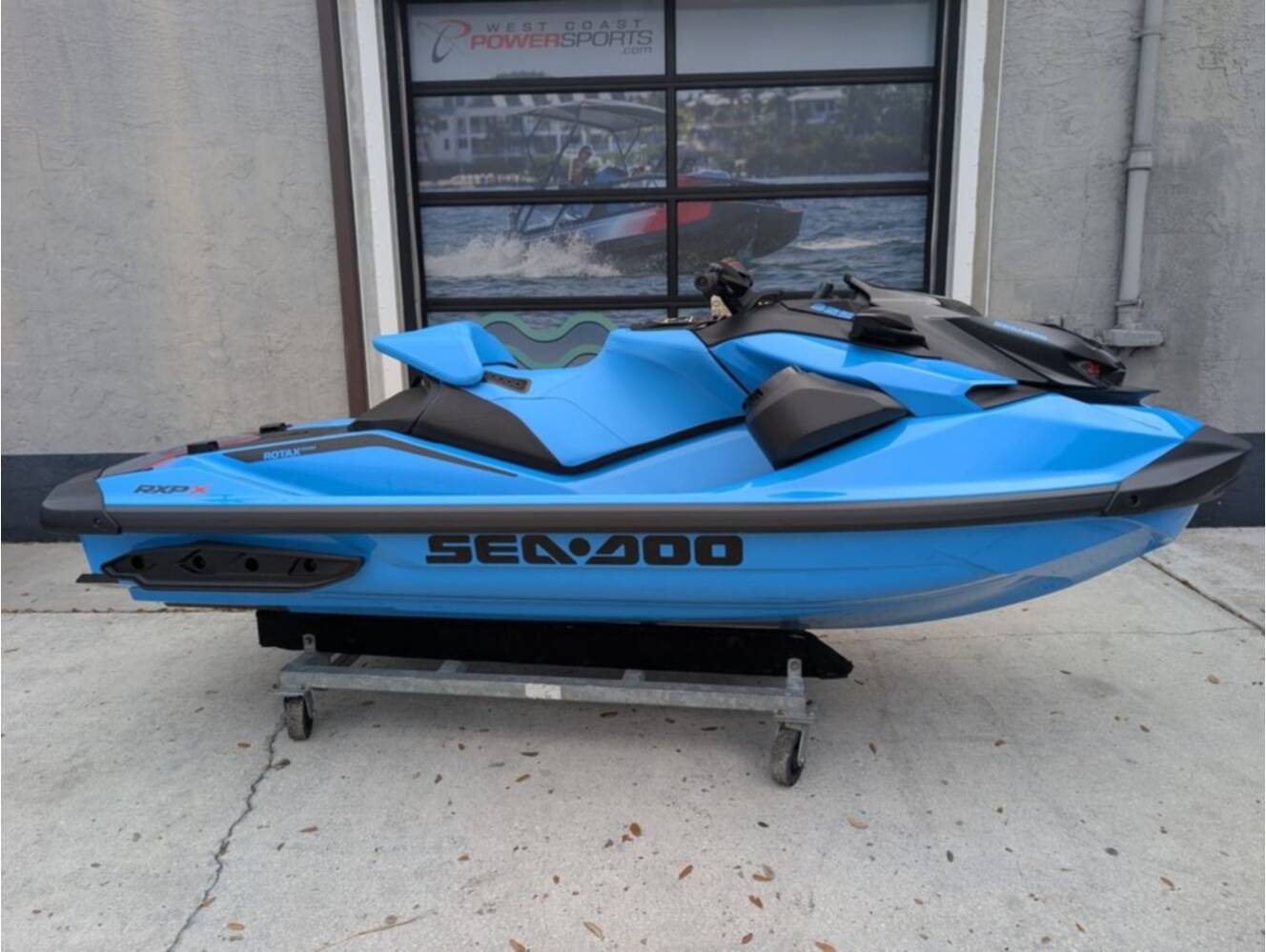 A photo of this 2026 Sea-Doo RXP-X 325 Tech, BRP Premium A, iBR Gulfstream Blue P