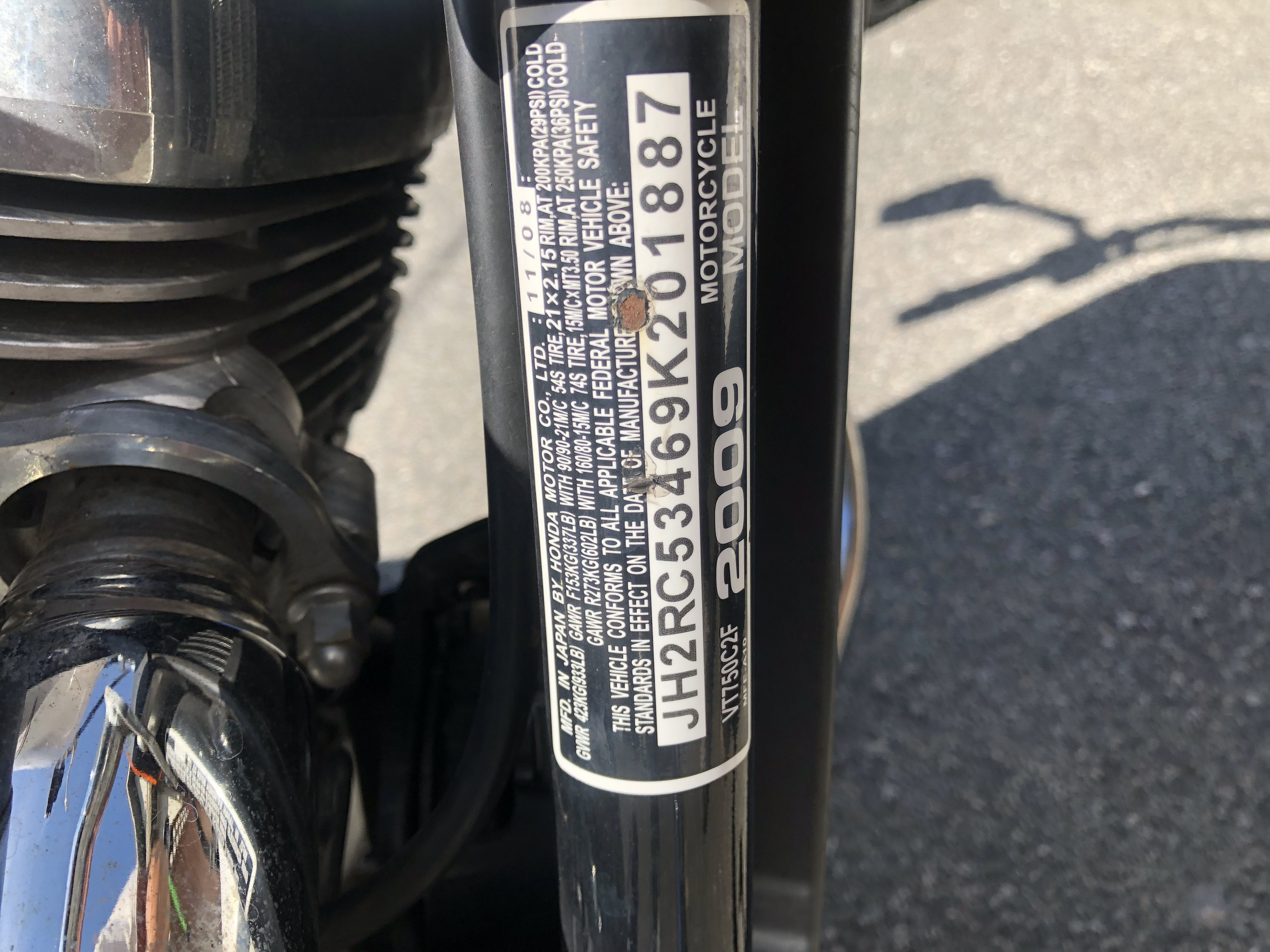 2009 Honda SHADOW SPIRIT 750 SPIRIT 750 in New Bedford, MA