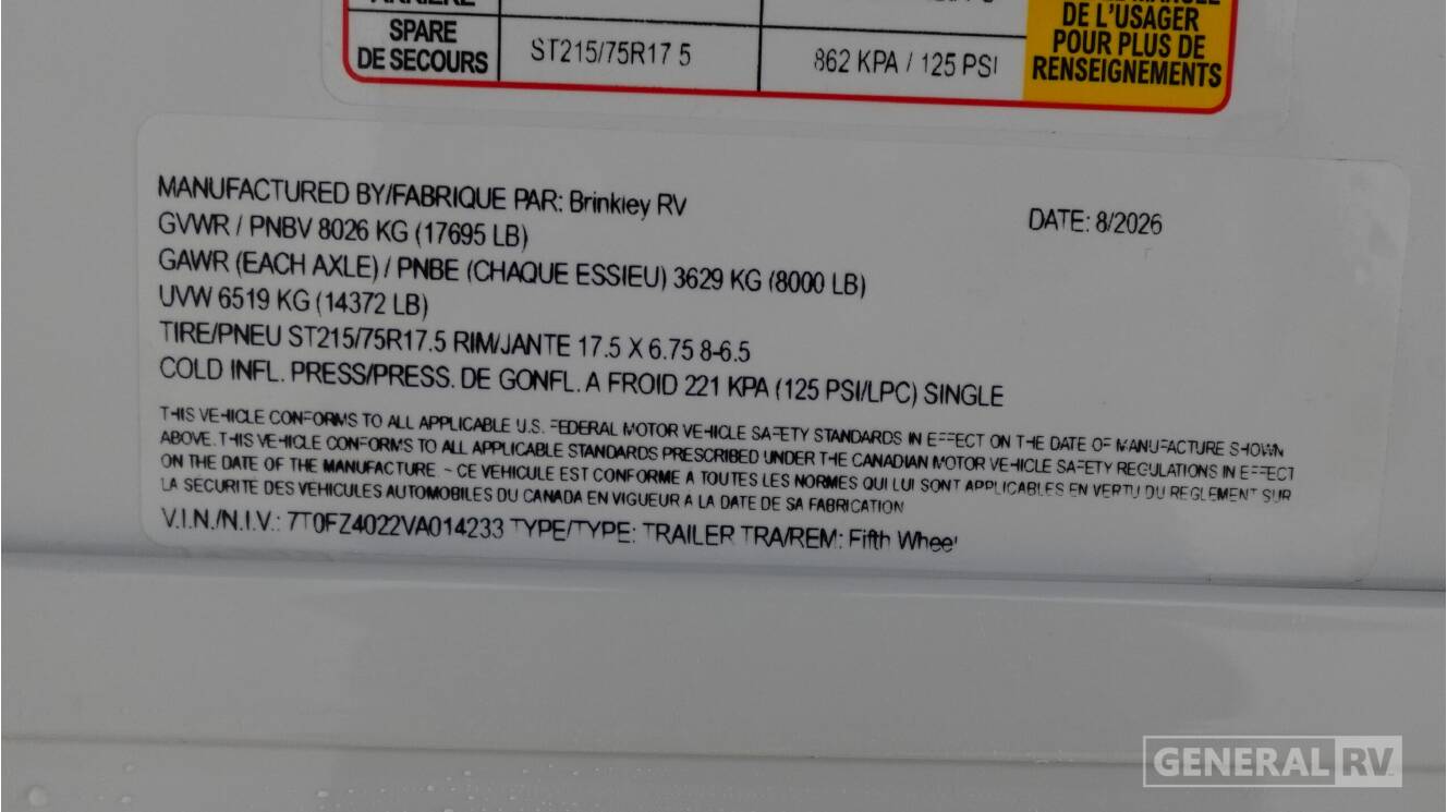 A photo of this 2027 Brinkley MODEL Z 3600