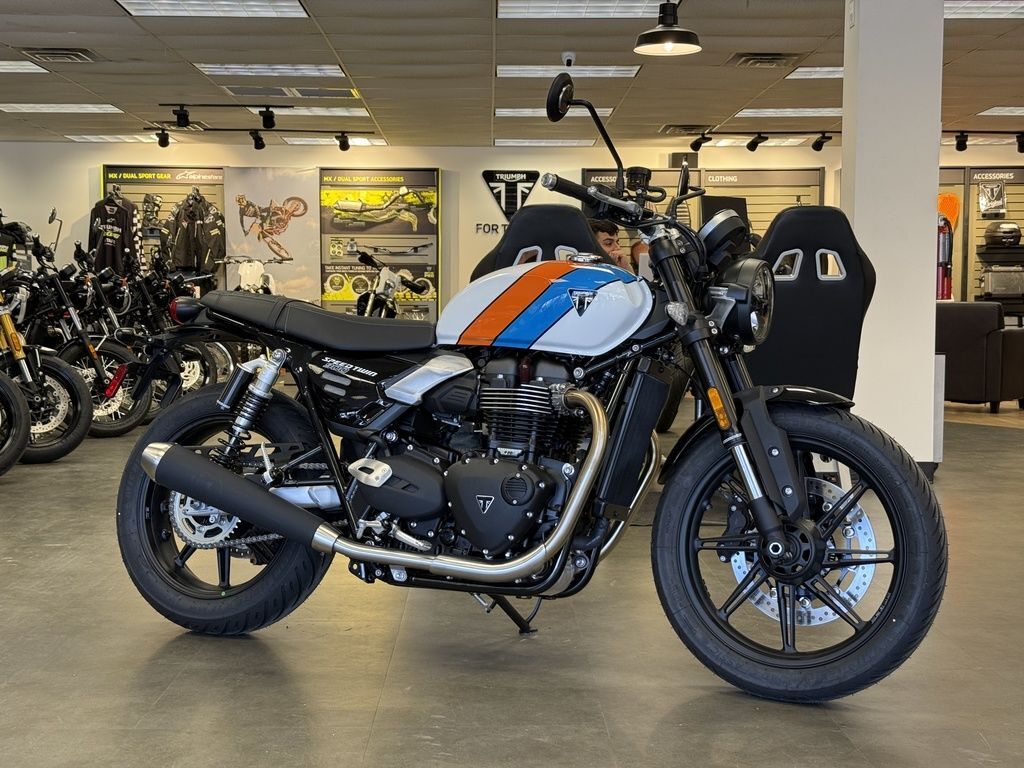 2026 Triumph Speed Twin 900 Pure White/Maui Blue/Tangerine Orange BASE in San Antonio, TX