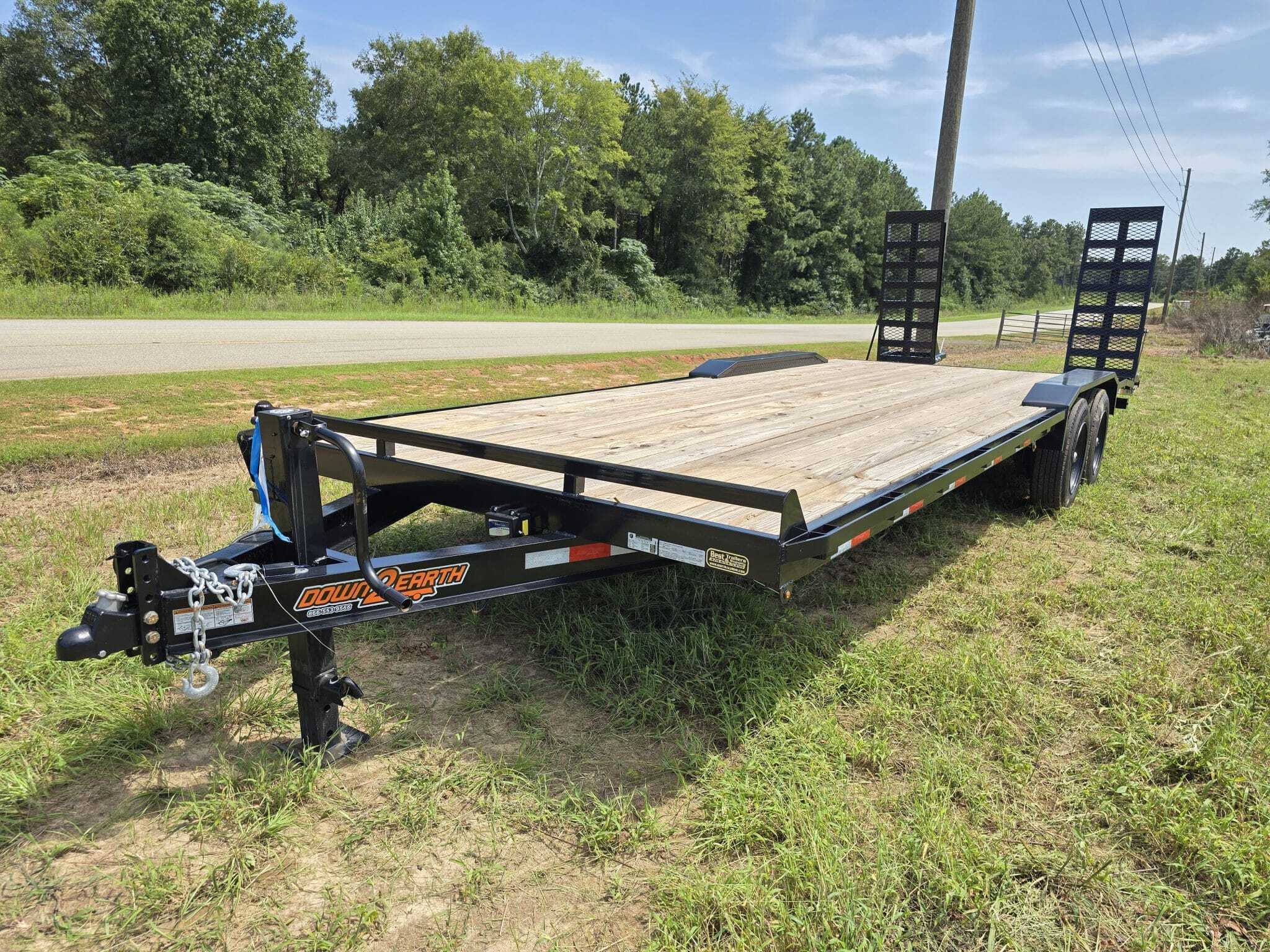 2026 Down 2 Earth Trailers 8x24 Drive over fenders Dove tail 16k Wood Deck equipme in Byron, GA