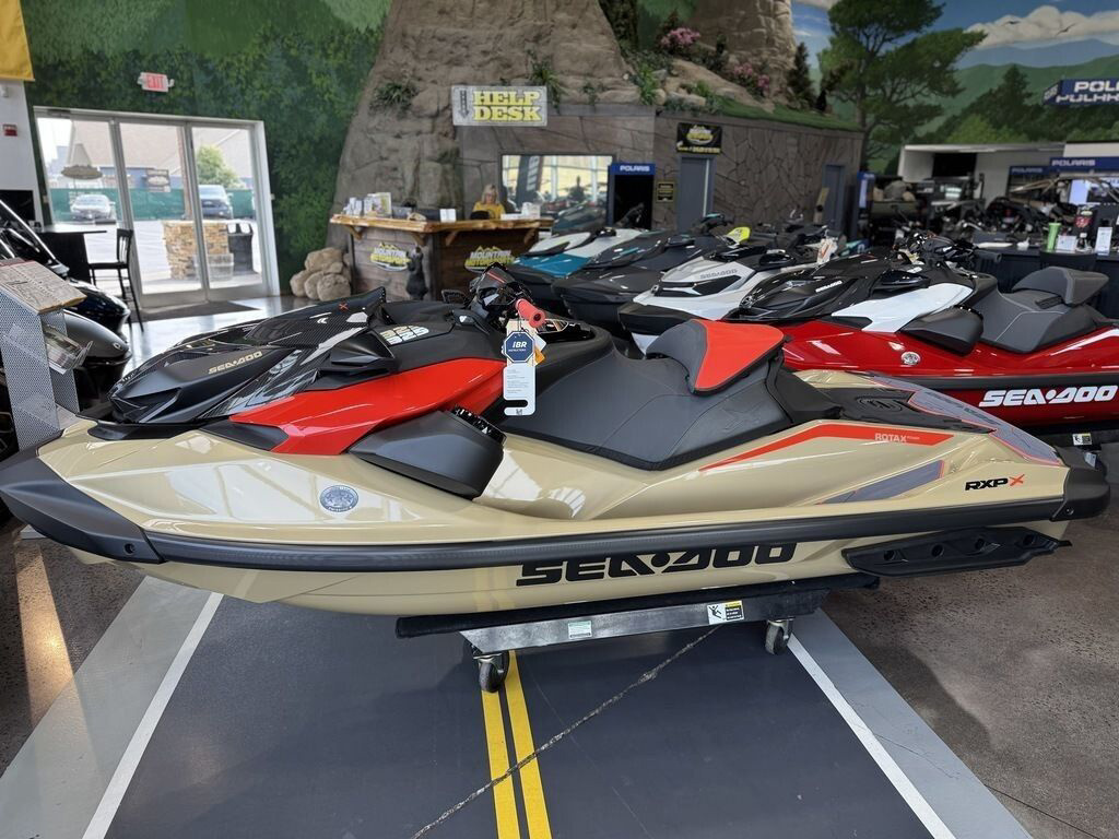 2025 Sea-Doo RXP-X 325 Tech, BRP Premium A, iBR Metallic Tan / La Two Seater jet ski