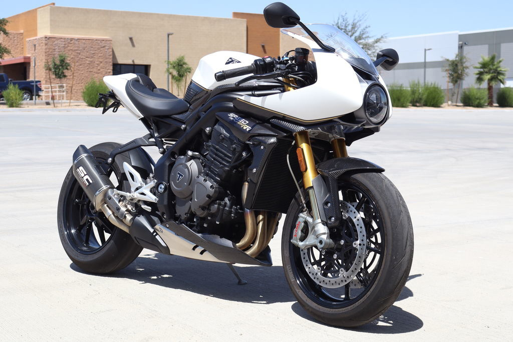 2022 Triumph Speed Triple 1200 RR Crystal White Storm Grey 1200 RR in Goodyear, AZ