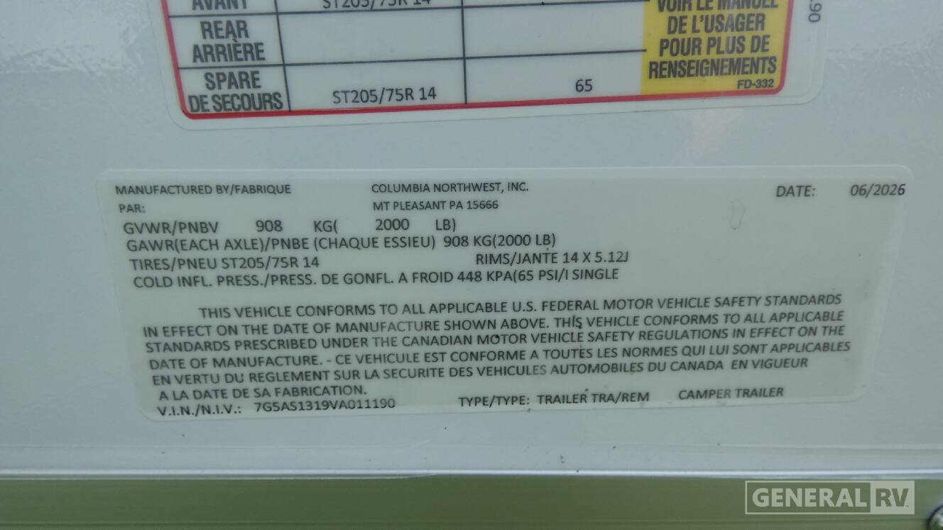 A photo of this 2027 Aliner Scout Lite Std. Model
