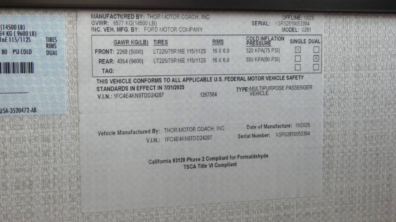 A photo of this 2026 Thor Motor Coach AXIS 28.1