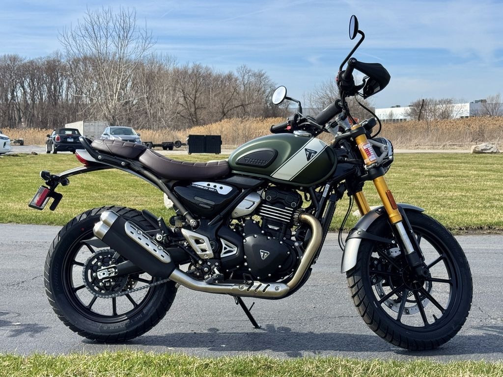 2026 Triumph Scrambler 400 X Matte Khaki Green/Matte Fusion White 400 X in Monee, IL