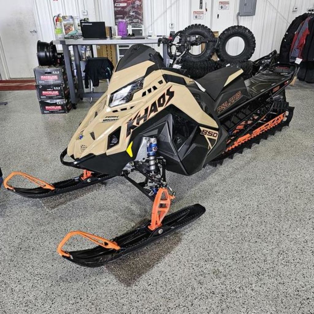 2024 Polaris® 850 RMK Khaos Slash 155 Gloss Black/Military Tan/Orange in enumclaw WA