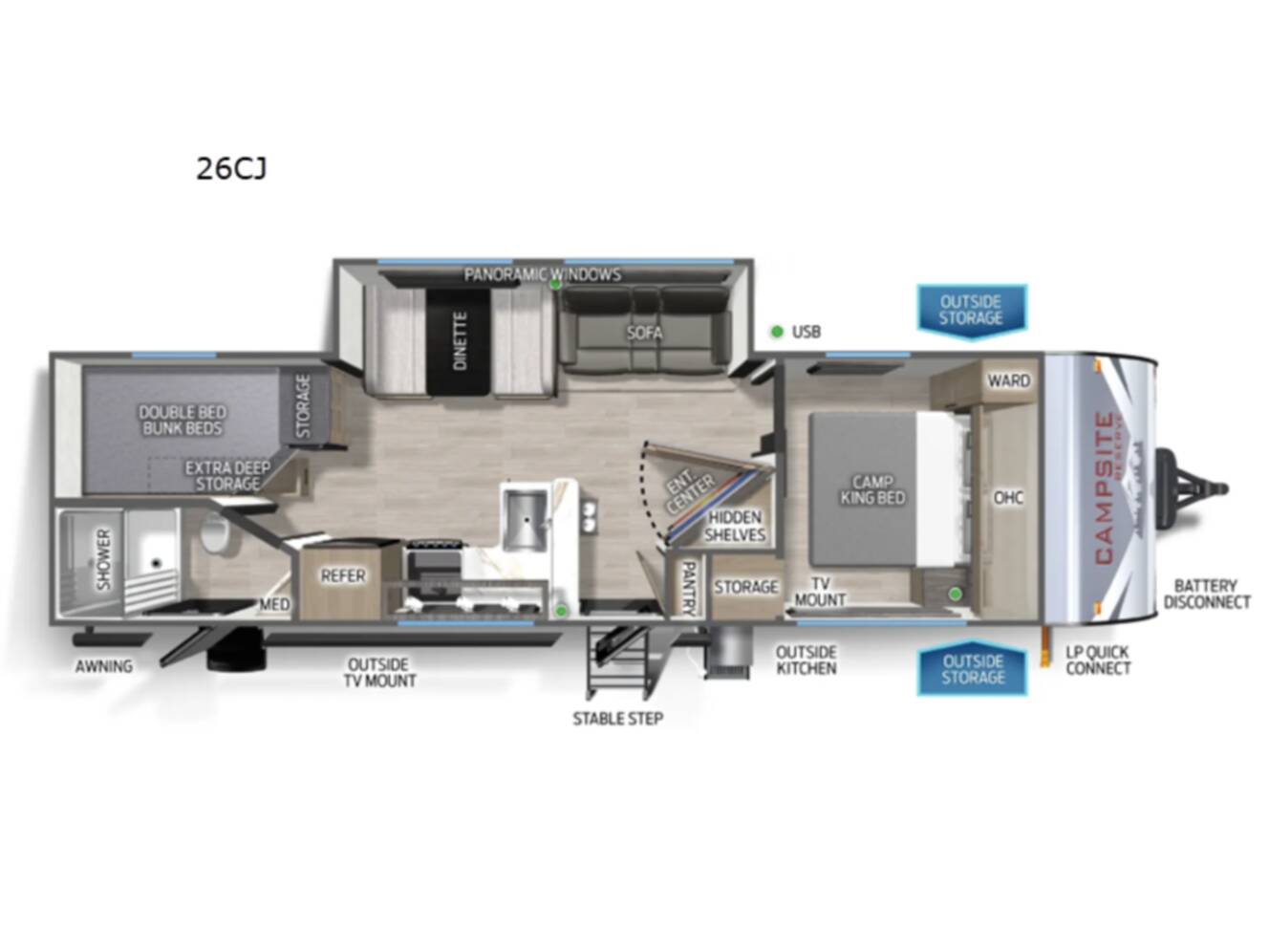 A photo of this 2026 Forest River Rv Campsite Reserve 26CJ