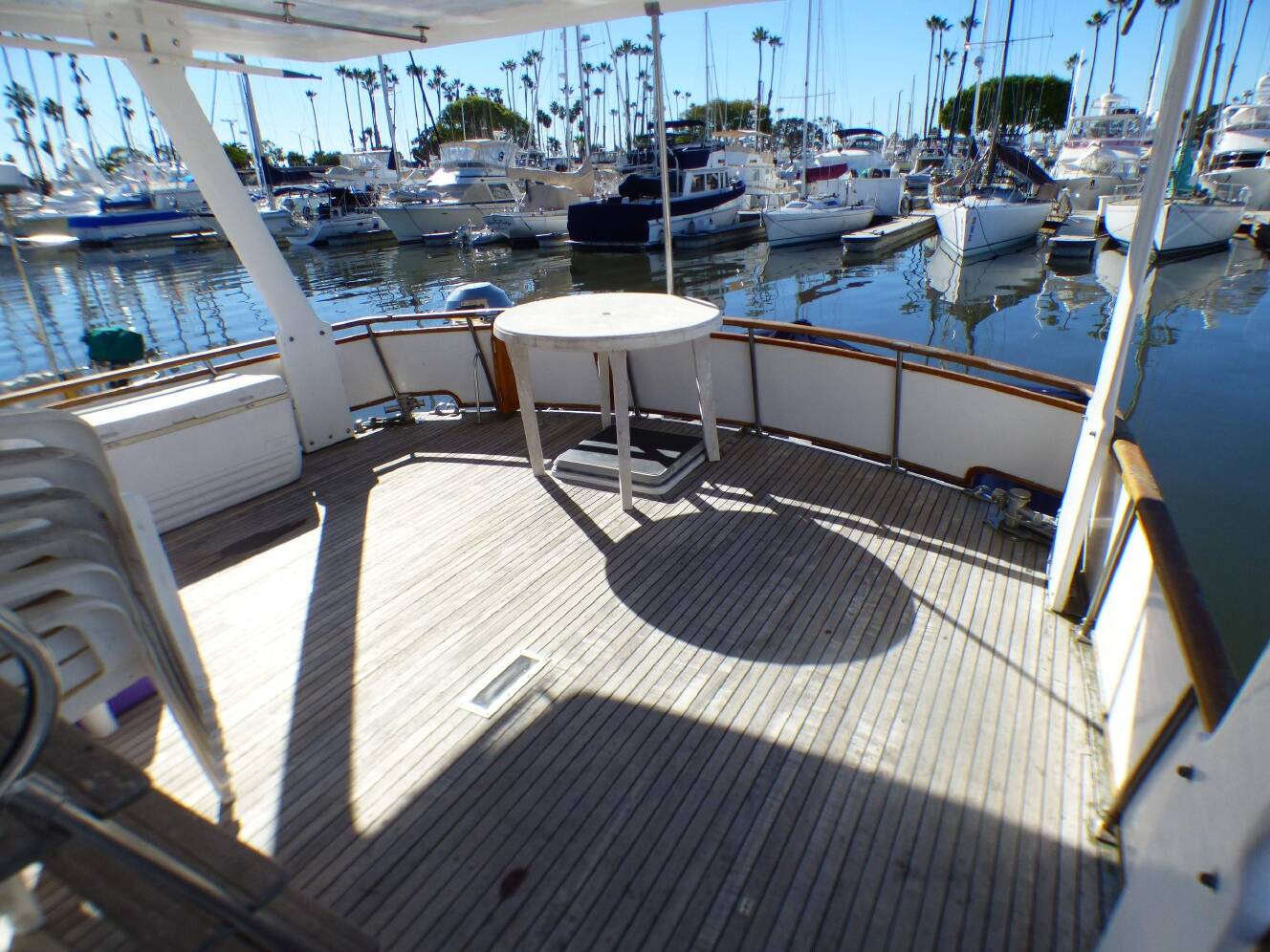 A photo of this 1984 Spindrift 39 ft. Aft Cabin Twin Diesel