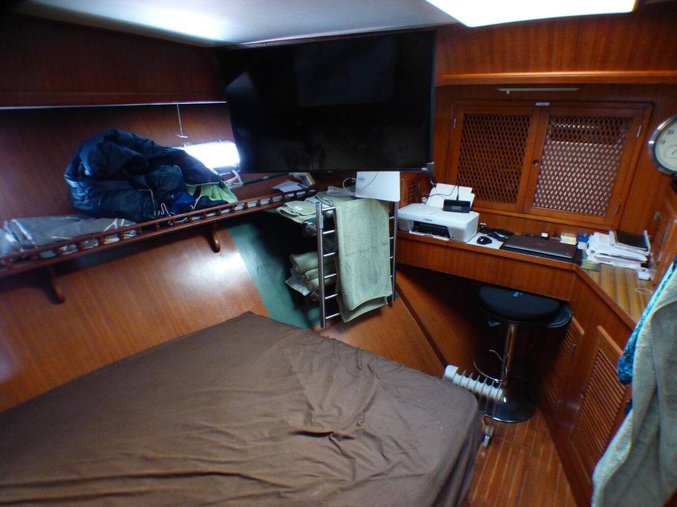 A photo of this 1984 Spindrift 39 ft. Aft Cabin Twin Diesel