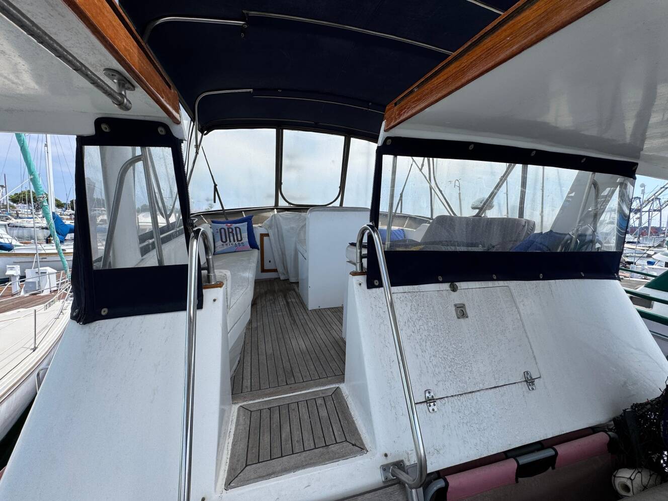 A photo of this 1984 Spindrift 39 ft. Aft Cabin Twin Diesel