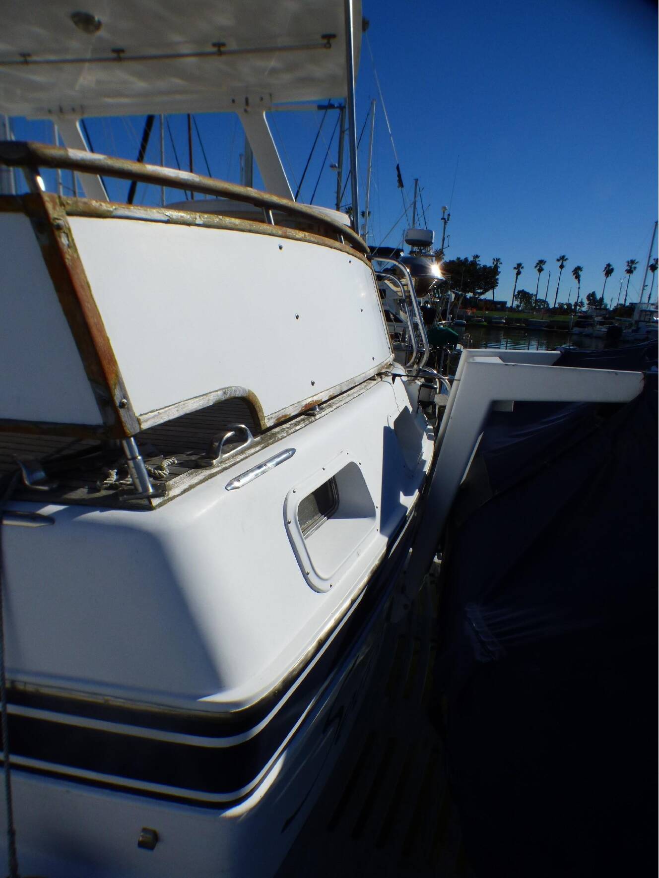 A photo of this 1984 Spindrift 39 ft. Aft Cabin Twin Diesel