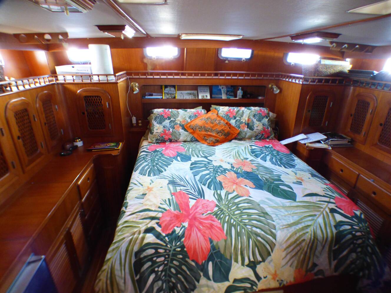 A photo of this 1984 Spindrift 39 ft. Aft Cabin Twin Diesel